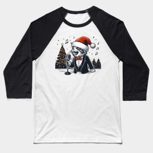 Maine Coon Cat Singing Christmas Baseball T-Shirt